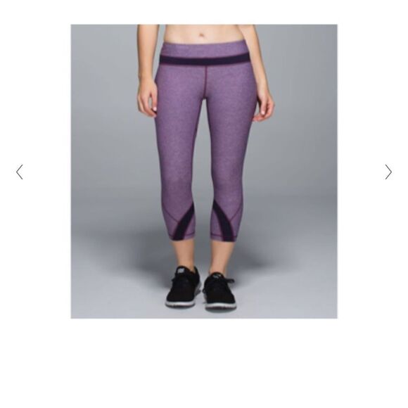 LULULEMON Inspire Crop II Heathered Berry Size 6 Luxtreme Running Jogging - Picture 3 of 10